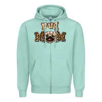 Seafoam Pug Mom Zipper Hoodie - Jasminsmagicworld