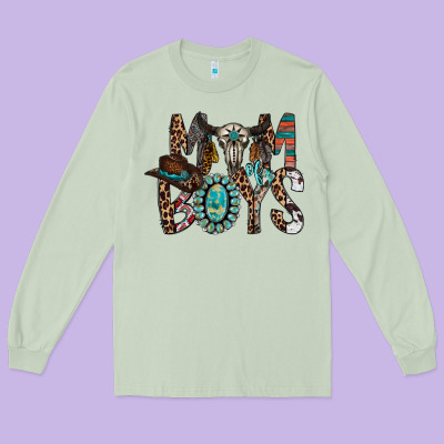 Mom Of Boys Long Sleeve Tee Designed By Racoondesign