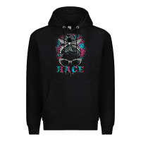 Black race life  messy bun Premium Hoodie - BarkalooDesign