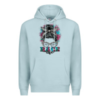 Blue Mist race life  messy bun Premium Hoodie - BarkalooDesign