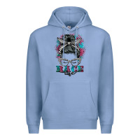 Colony Blue race life  messy bun Premium Hoodie - BarkalooDesign