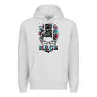 Dove Grey race life  messy bun Premium Hoodie - BarkalooDesign