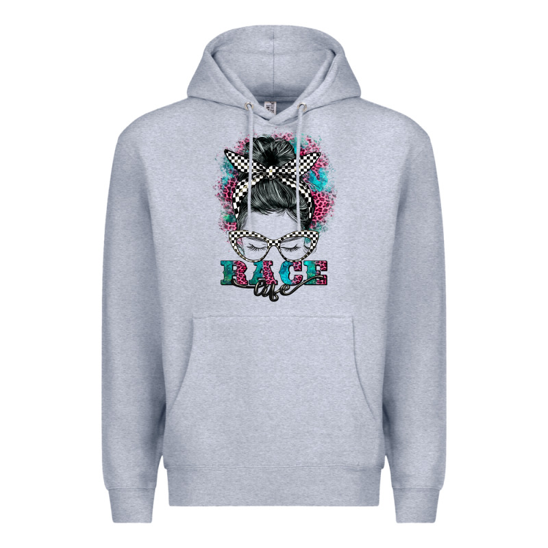 Race Life  Messy Bun Premium Hoodie by BarkalooDesign | Teevron