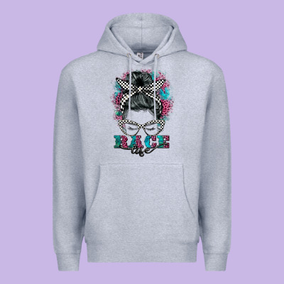 Race Life  Messy Bun Premium Hoodie Designed By Barkaloodesign