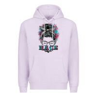 Lilac race life  messy bun Premium Hoodie - BarkalooDesign