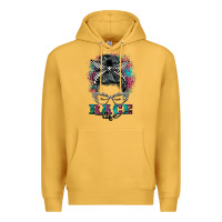 Mustard race life  messy bun Premium Hoodie - BarkalooDesign