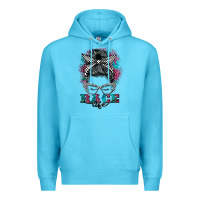 Ocean Blue race life  messy bun Premium Hoodie - BarkalooDesign