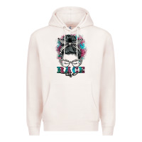 Pale Pink race life  messy bun Premium Hoodie - BarkalooDesign