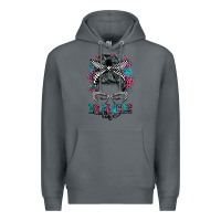 Rock race life  messy bun Premium Hoodie - BarkalooDesign