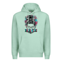 Seafoam race life  messy bun Premium Hoodie - BarkalooDesign