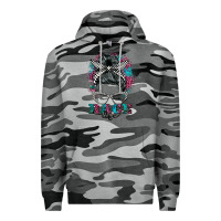 Slate Camo race life  messy bun Premium Hoodie - BarkalooDesign