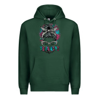 Sports Green race life  messy bun Premium Hoodie - BarkalooDesign
