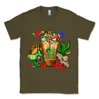 Army Green Mexican Cold Drink With Cactus Sombrero And Tequil Classic Tee - FaDigitalArtStudio