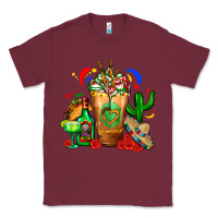 Burgundy Mexican Cold Drink With Cactus Sombrero And Tequil Classic Tee - FaDigitalArtStudio