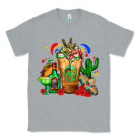 Heather Grey Mexican Cold Drink With Cactus Sombrero And Tequil Classic Tee - FaDigitalArtStudio