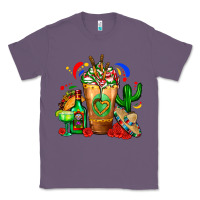 Lavender Mexican Cold Drink With Cactus Sombrero And Tequil Classic Tee - FaDigitalArtStudio