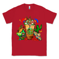 Red Mexican Cold Drink With Cactus Sombrero And Tequil Classic Tee - FaDigitalArtStudio