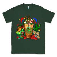 Sports Green Mexican Cold Drink With Cactus Sombrero And Tequil Classic Tee - FaDigitalArtStudio