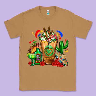Mexican Cold Drink With Cactus Sombrero And Tequil Classic Tee Designed By Fadigitalartstudio