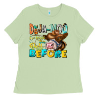 Matcha Deja Moo I've Heard Tih Bull Before Ladies Tee - CowhideDigitalArt
