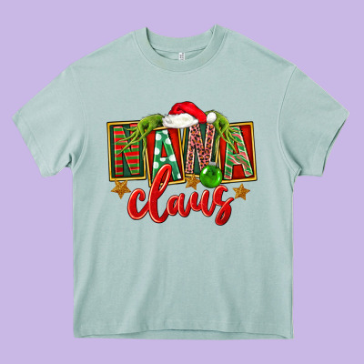 Christmas Nana Claus Mother's Day Heavy Core Tee Designed By Fadigitalartstudio