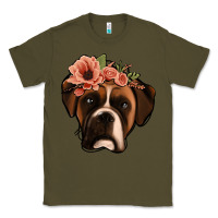 Army Green floral boxer Classic Tee - Jasminsmagicworld