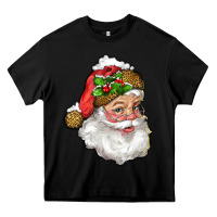 Black santa with snow Heavy Core Tee - RanaPortraitStore
