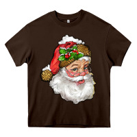 Chocolate Brown santa with snow Heavy Core Tee - RanaPortraitStore