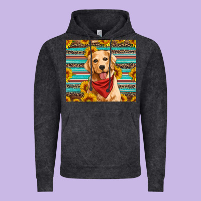 Golden Retriever With Sunflowers Vintage Hoodie Designed By Artiststas