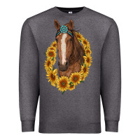 Brown Horse With Gemstone And Sunflowers Premium Sweatshirt | Teevron