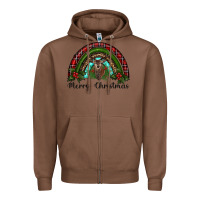 Chestnut reindeer rainbow christmas Zipper Hoodie - RanaPortraitStore