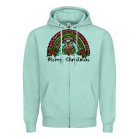 Seafoam reindeer rainbow christmas Zipper Hoodie - RanaPortraitStore