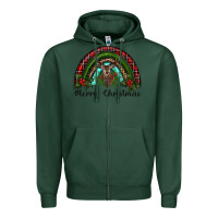 Sports Green reindeer rainbow christmas Zipper Hoodie - RanaPortraitStore