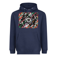Navy cowhide and serape background Heavyweight Hoodie - RanaPortraitStore