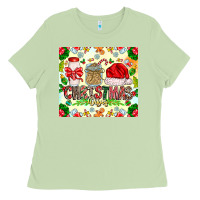 Matcha Christmas Vibes Ladies Tee - CowhideDigitalArt