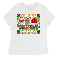 White Christmas Vibes Ladies Tee - CowhideDigitalArt