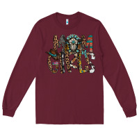 Burgundy mom of girls Long Sleeve Tee - RacoonDesign