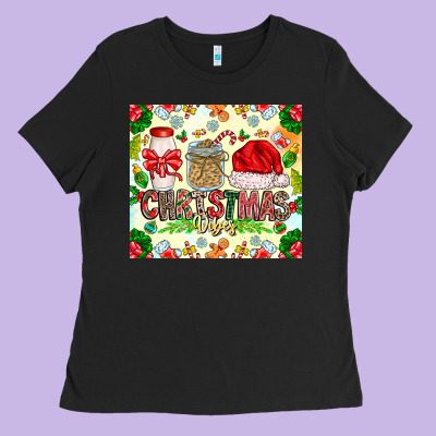 Christmas Vibes Ladies Tee Designed By Cowhidedigitalart