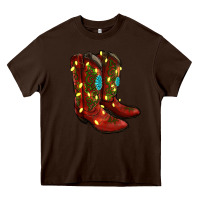 Chocolate Brown cowboy boots christmas Heavy Core Tee - RanaPortraitStore