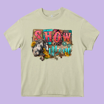 Show Mom Horse Mother's Day Heavy Core Tee Designed By Fadigitalartstudio