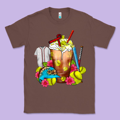 Softball Frappe Coffee Classic Tee Designed By Fadigitalartstudio