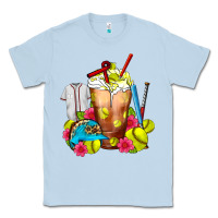 Dusty Blue Softball Frappe Coffee Classic Tee - FaDigitalArtStudio