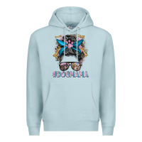 Blue Mist dog mama messy bun Premium Hoodie - BarkalooDesign
