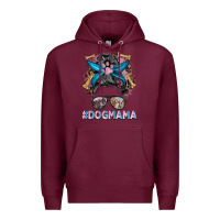 Burgundy dog mama messy bun Premium Hoodie - BarkalooDesign