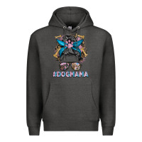 Charcoal Heather dog mama messy bun Premium Hoodie - BarkalooDesign