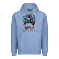 Colony Blue dog mama messy bun Premium Hoodie - BarkalooDesign
