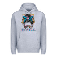 Heather Grey dog mama messy bun Premium Hoodie - BarkalooDesign