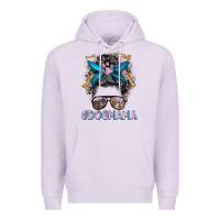 Lilac dog mama messy bun Premium Hoodie - BarkalooDesign