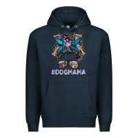 Navy dog mama messy bun Premium Hoodie - BarkalooDesign