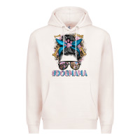 Pale Pink dog mama messy bun Premium Hoodie - BarkalooDesign